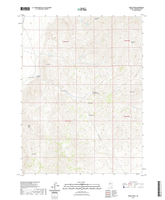 Needle Peak Nevada US Topo Map Image
