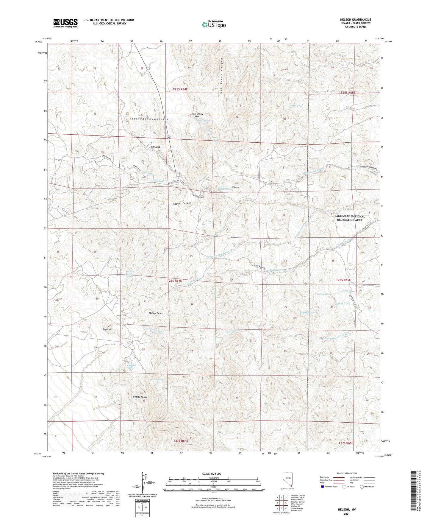 Nelson Nevada US Topo Map Image