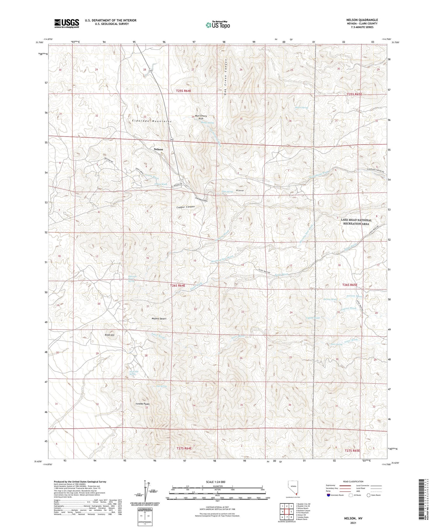 Nelson Nevada US Topo Map Image