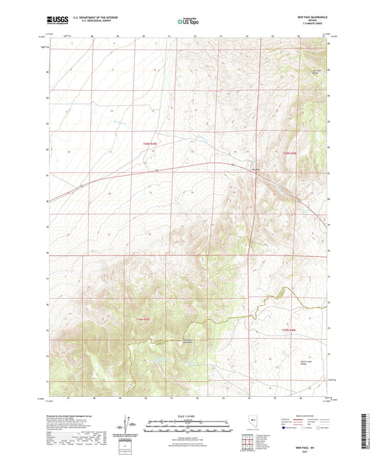 New Pass Nevada US Topo Map Image