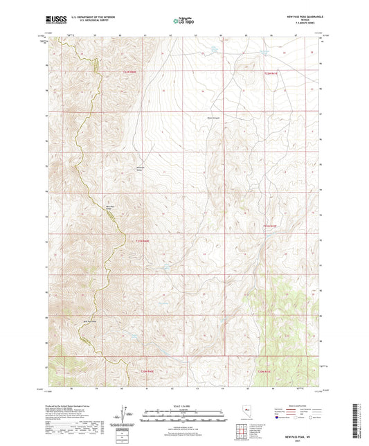 New Pass Peak Nevada US Topo Map Image