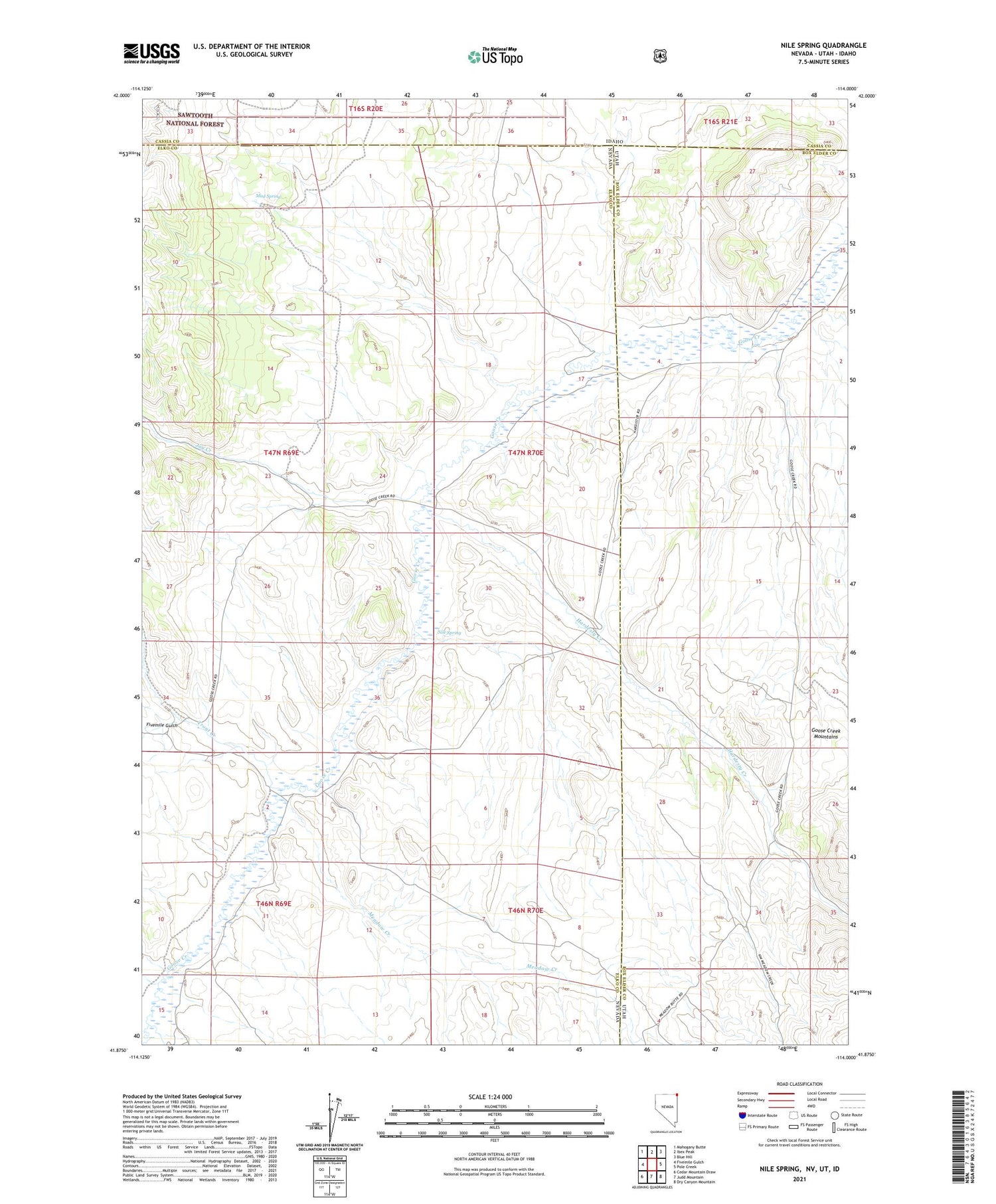 Nile Spring Nevada US Topo Map Image