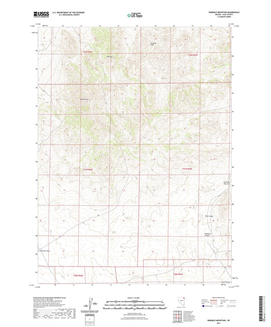 Ninemile Mountain Nevada US Topo Map Image