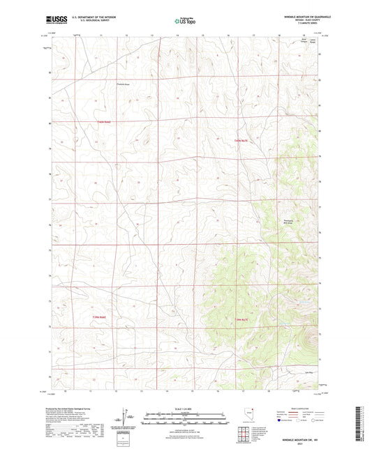 Ninemile Mountain SW Nevada US Topo Map Image