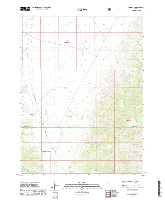Ninemile Peak Nevada US Topo Map Image