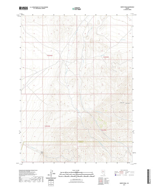 North Peak Nevada US Topo Map Image