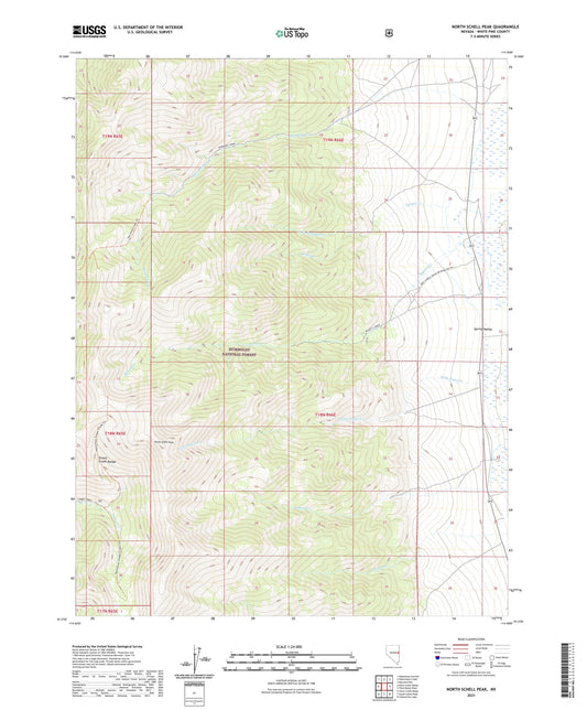 North Schell Peak Nevada US Topo Map Image
