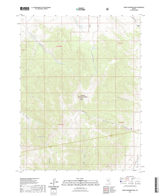 North Shoshone Peak Nevada US Topo Map Image