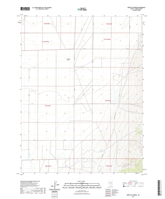 North of Eureka Nevada US Topo Map Image