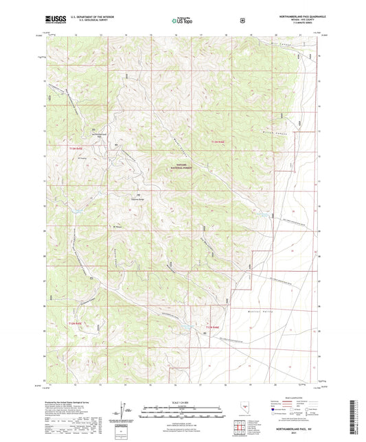 Northumberland Pass Nevada US Topo Map Image