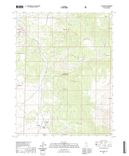 Nye Canyon Nevada US Topo Map Image