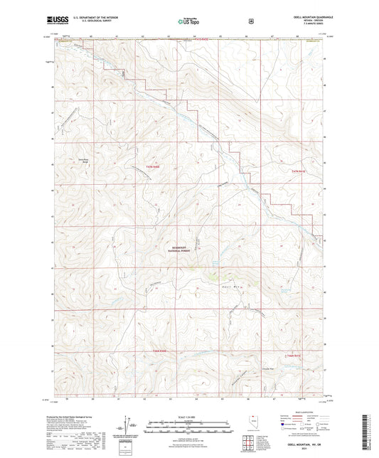 Odell Mountain Nevada US Topo Map Image