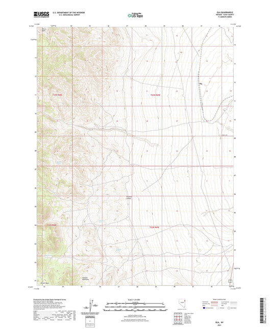 Ola Nevada US Topo Map Image