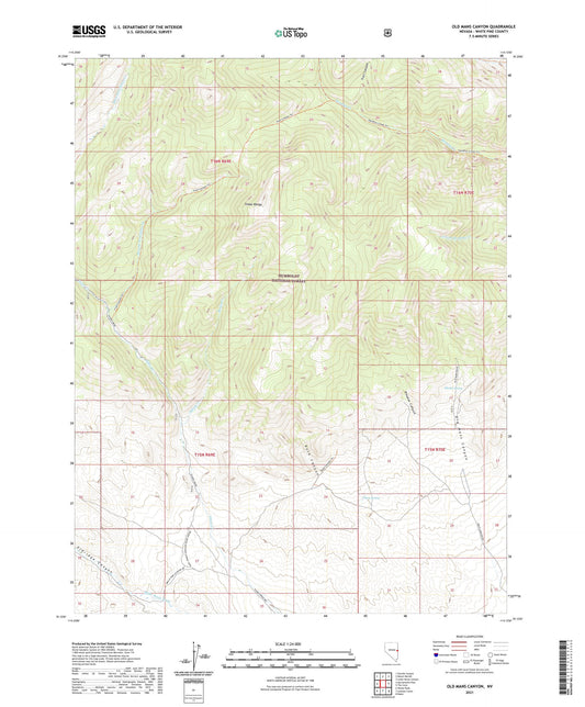 Old Mans Canyon Nevada US Topo Map Image