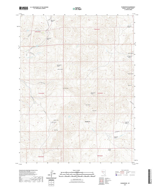 Olinghouse Nevada US Topo Map Image