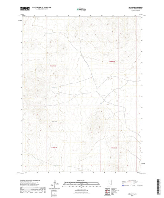 Oreana NW Nevada US Topo Map Image