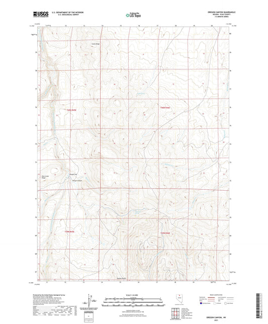 Oregon Canyon Nevada US Topo Map Image
