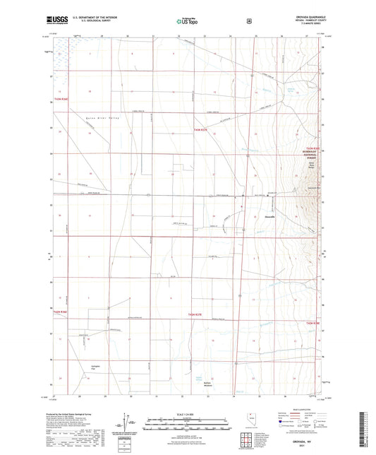 Orovada Nevada US Topo Map Image