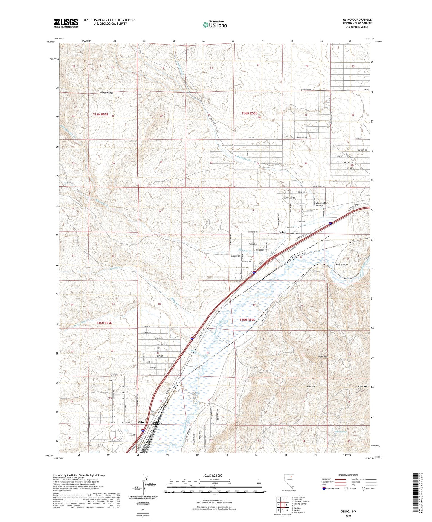 Osino Nevada US Topo Map Image