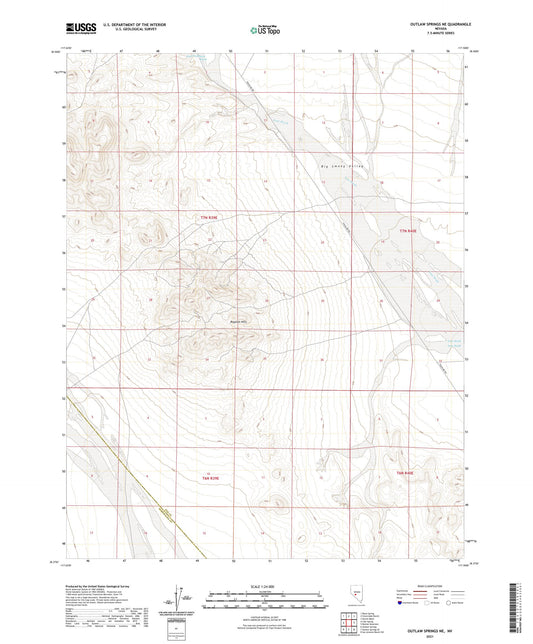 Outlaw Springs NE Nevada US Topo Map Image