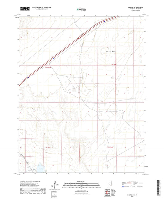 Overton NW Nevada US Topo Map Image