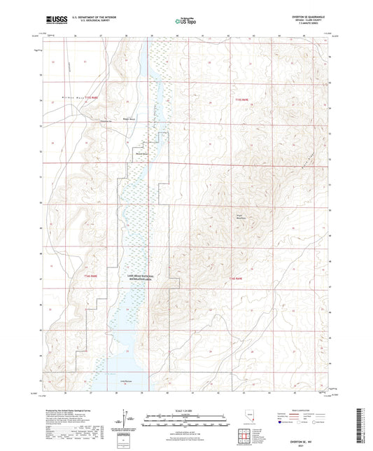 Overton SE Nevada US Topo Map Image