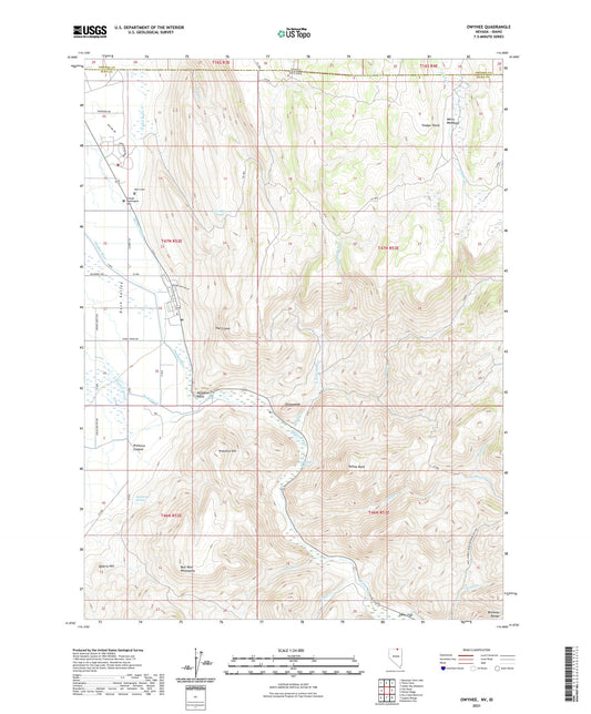 Owyhee Nevada US Topo Map Image