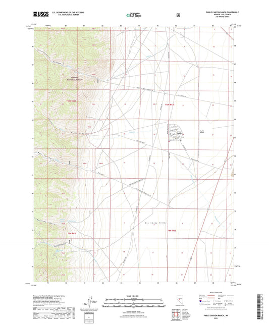 Pablo Canyon Ranch Nevada US Topo Map Image