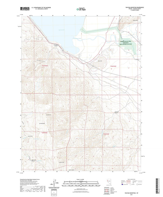Pah Rah Mountain Nevada US Topo Map Image