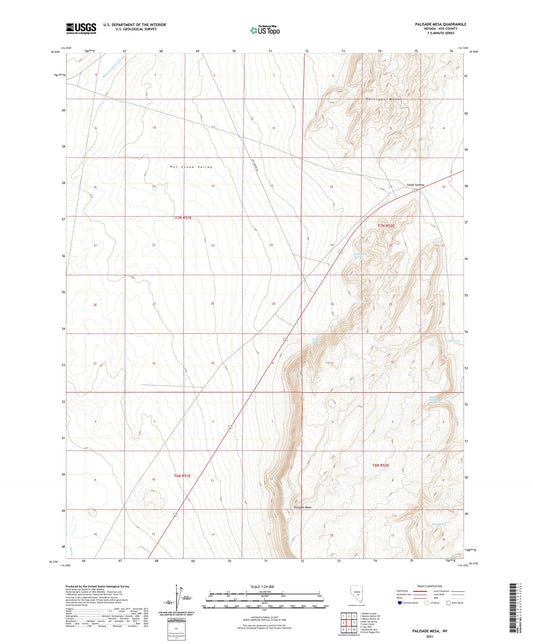 Palisade Mesa Nevada US Topo Map Image