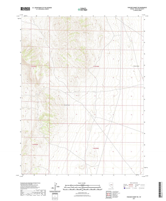 Pancake Summit SW Nevada US Topo Map Image