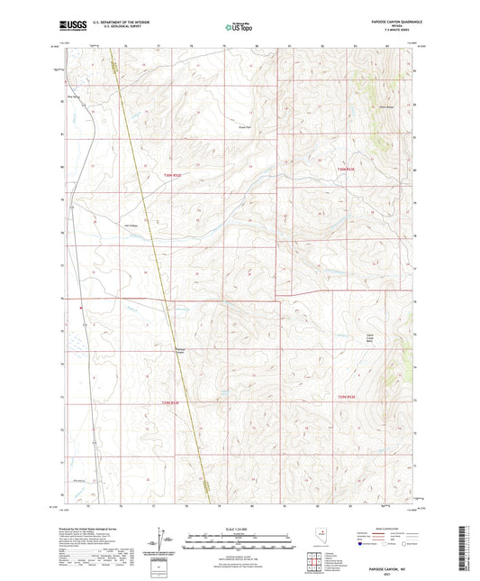 Papoose Canyon Nevada US Topo Map Image