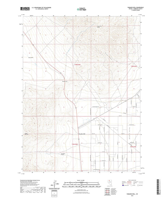 Paradise Well Nevada US Topo Map Image