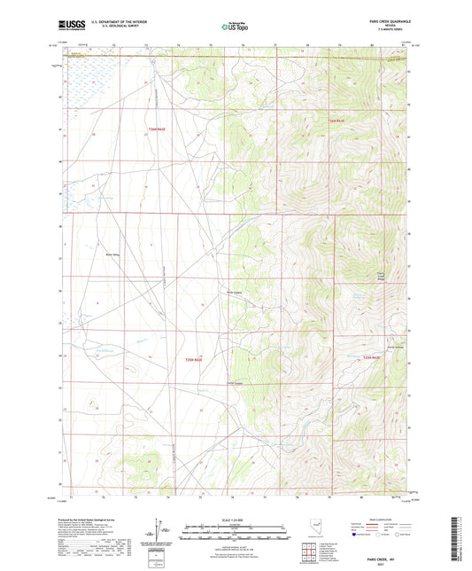 Paris Creek Nevada US Topo Map Image