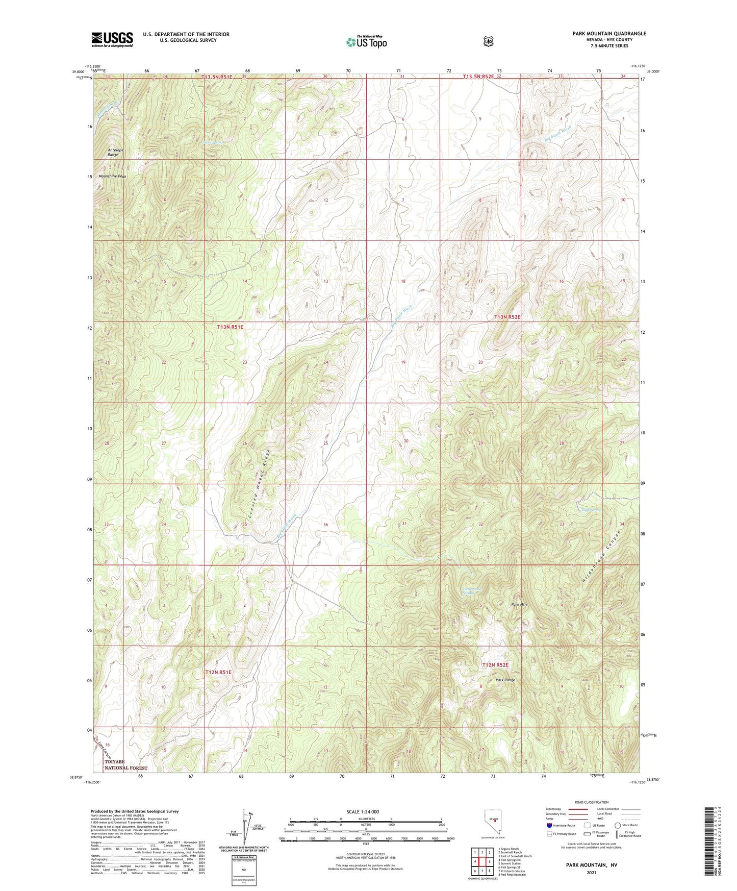 Park Mountain Nevada US Topo Map Image