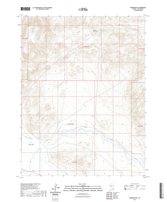 Parker Butte Nevada US Topo Map Image