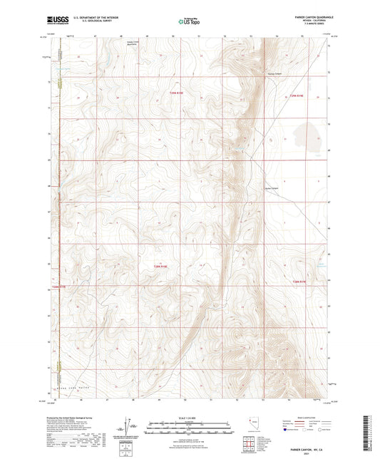 Parker Canyon Nevada US Topo Map Image