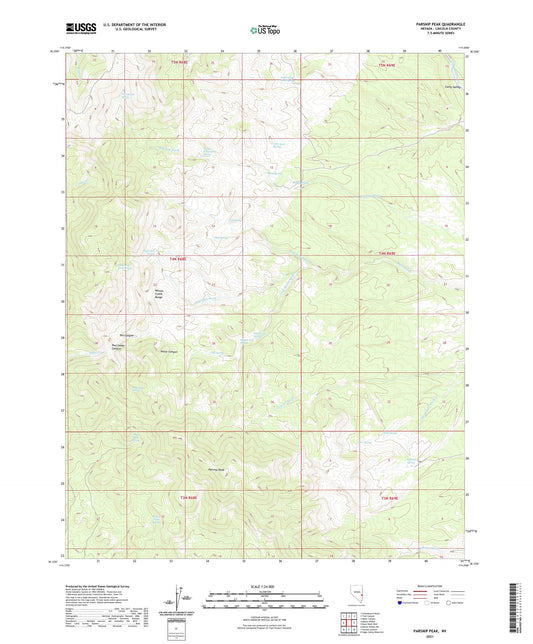 Parsnip Peak Nevada US Topo Map Image