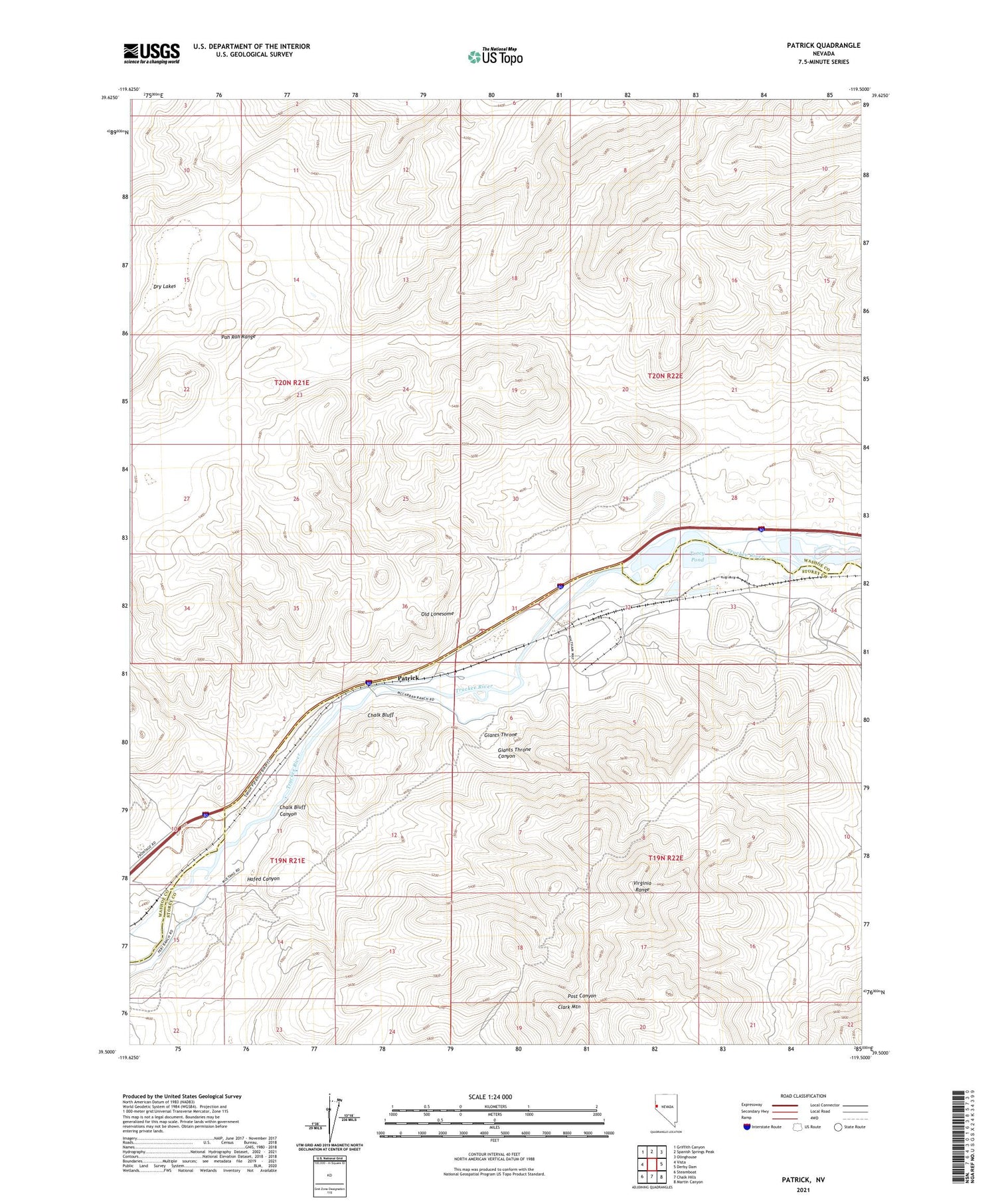 Patrick Nevada US Topo Map Image