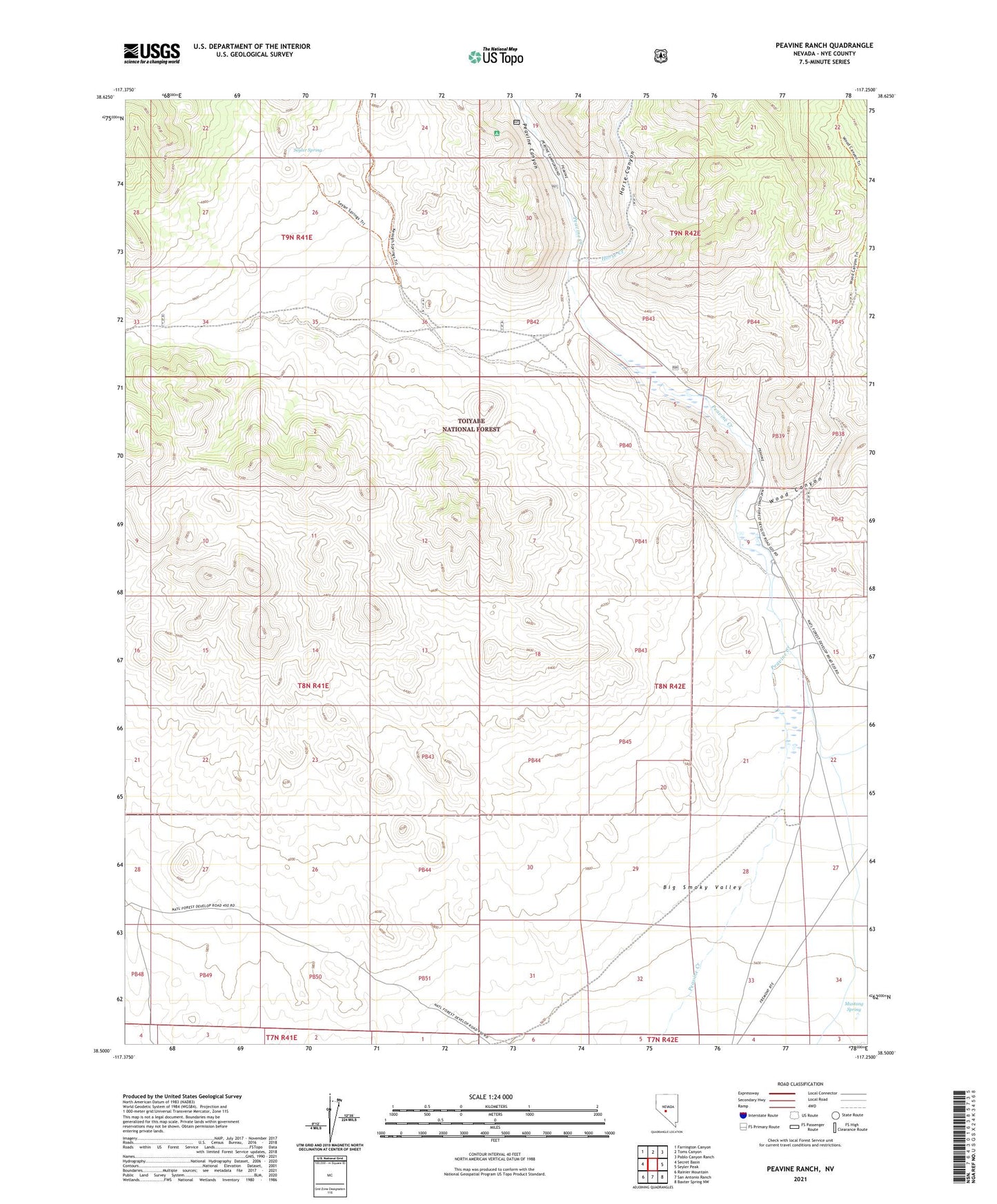 Peavine Ranch Nevada US Topo Map Image