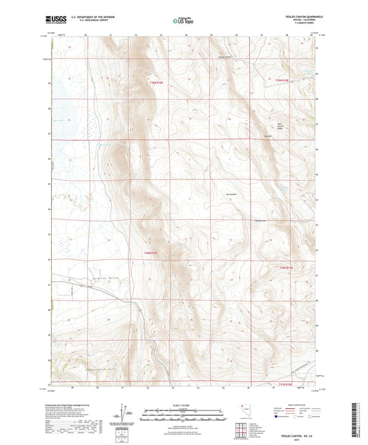 Pegleg Canyon Nevada US Topo Map Image
