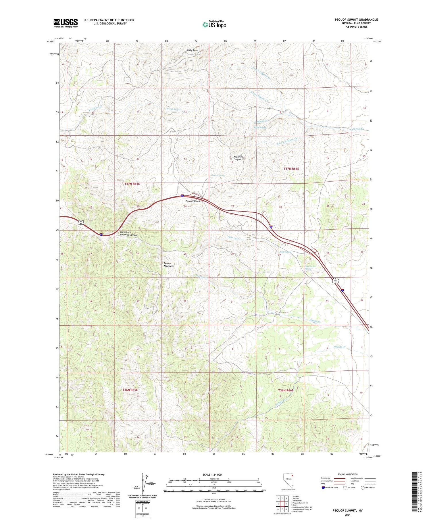 Pequop Summit Nevada US Topo Map Image