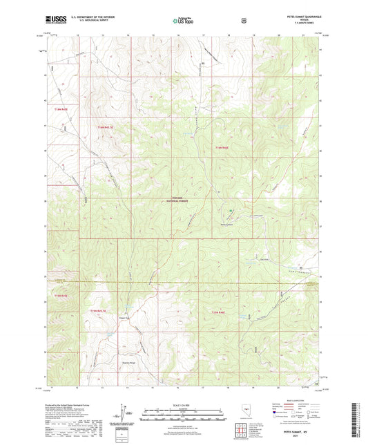 Petes Summit Nevada US Topo Map Image