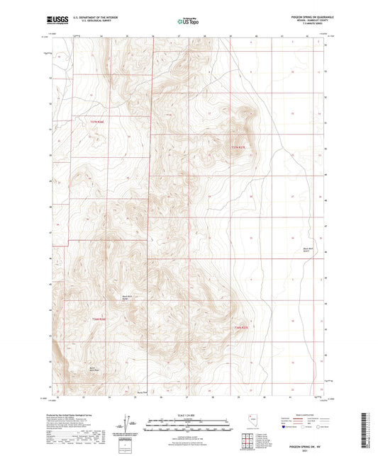Pidgeon Spring SW Nevada US Topo Map Image