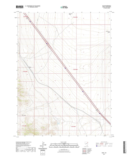 Pilot Nevada US Topo Map Image