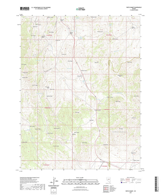 Pinto Summit Nevada US Topo Map Image