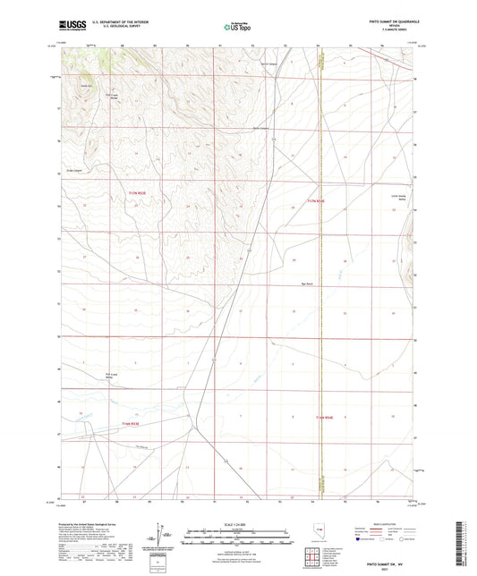 Pinto Summit SW Nevada US Topo Map Image