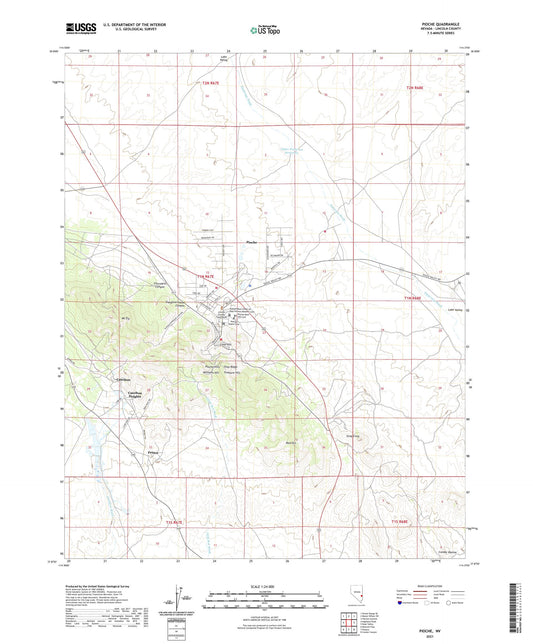 Pioche Nevada US Topo Map Image