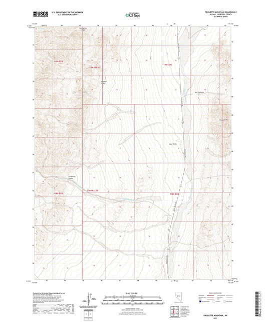 Pirouette Mountain Nevada US Topo Map Image