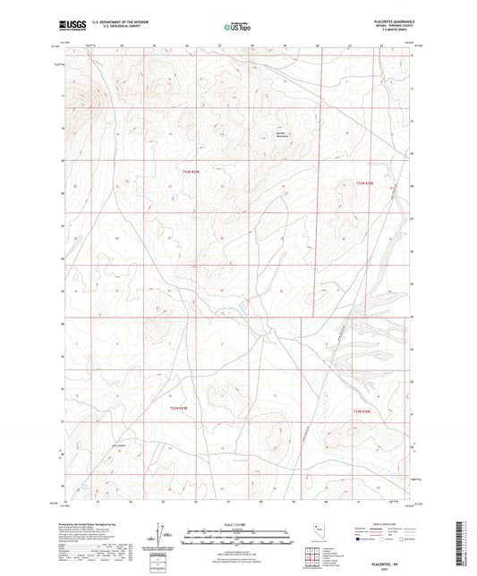 Placerites Nevada US Topo Map Image